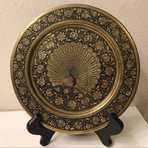 Ornate Gold Peacock Dish